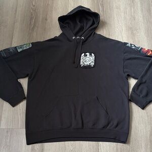 Custom Death Black Metal Patched Pullover Hoodie Size Large